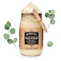 Exfoliating Body Scrub - Pure Dead Sea Salt Scrub for Hands and Body, 16 fl oz Hydrating Moisturizing Skin Care for Body Acne, Wrinkles (Eucalyptus)