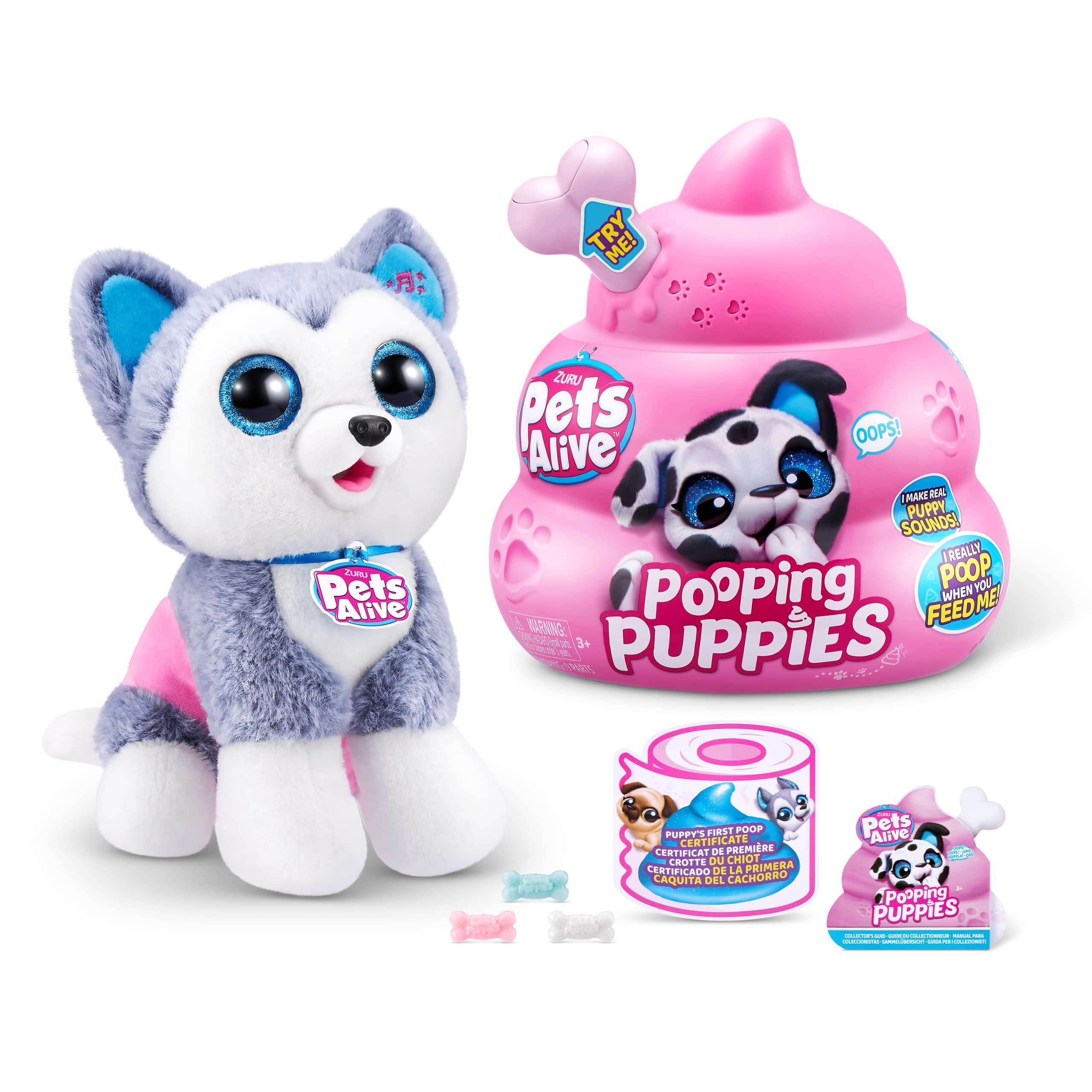 Pets Alive Pooping Puppies (Husky) by ZURU Real Pet Dog Puppy Play Soft Toy Developmental Color Change Nuturing Unboxing