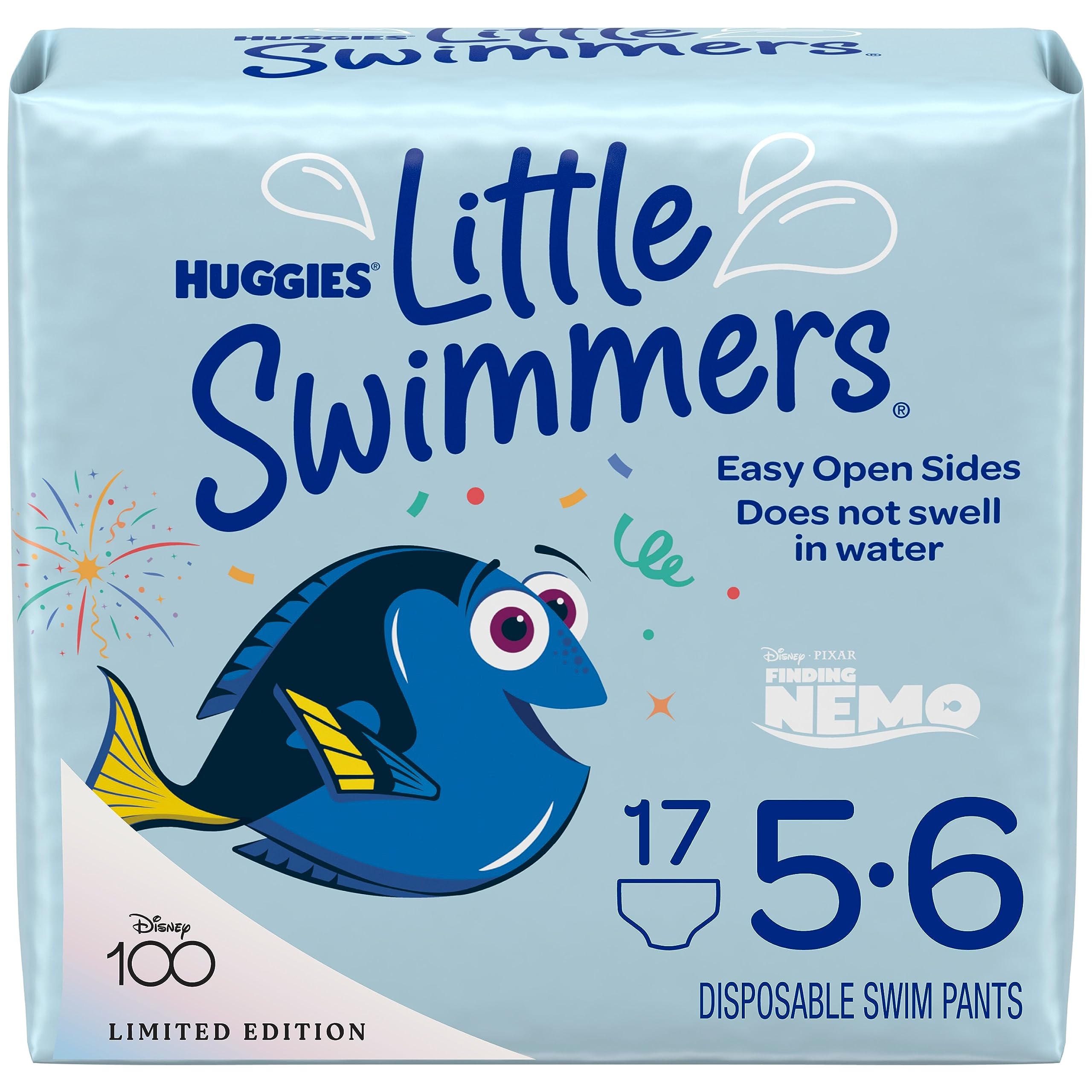 Huggies Little Swimmers Disposable Swim Diapers, Size 5-6 (32+ lbs), 17 Ct