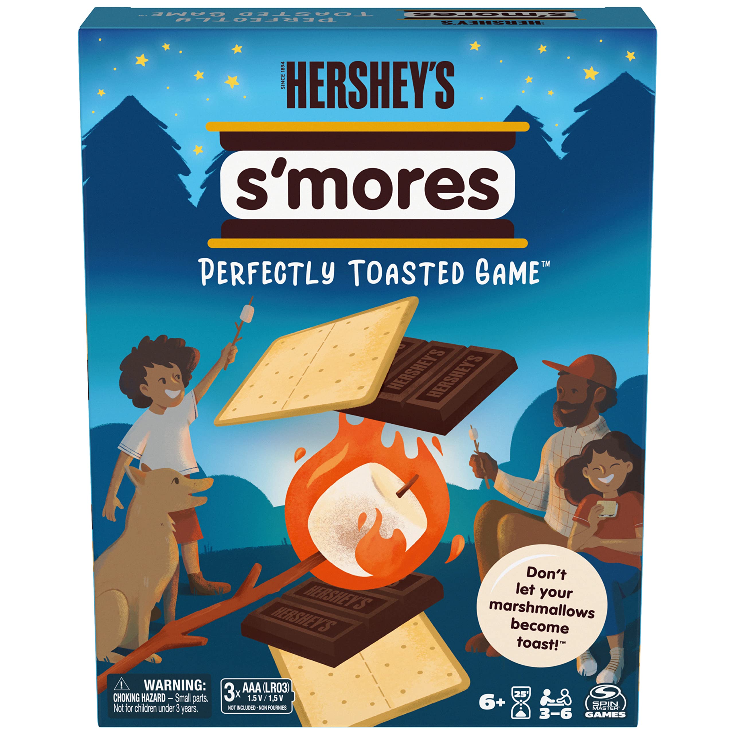 Spin Master Games Hershey’S S’Mores Perfectly Toasted Game by Spin Master Games, Kids Toys & Kids Games & Camping Games, Board Games for Family Night, for Kids Ages 6+