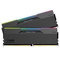 KLEVV CRAS V RGB DDR5 32GB (2x16GB) 6400MHz CL32 1.35V Gaming Desktop Ram Memory SK Hynix Chip XMP 3.0 / AMD Expo Ready - Black (KD5AGUA80-64A320G)