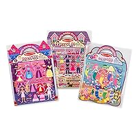 Puffy Sticker Activity Books Set: Dress-Up, Princess, Mermaid - 208 Reusable Stickers - FSC Certified