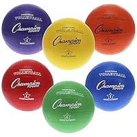 Champion Sports Rubber Volleyball, Official Size, for Indoor and Outdoor Use - Durable, Regulation Volleyballs for Beginners, Competitive, Recreational Play - Premium Volleyball Equipment - Assorted