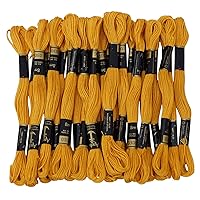 IBA Indianbeautifulart Anchor Stranded Cotton Thread Floss Cross Stitch Hand Embroidery Pack of 25 Skeins-Yellow