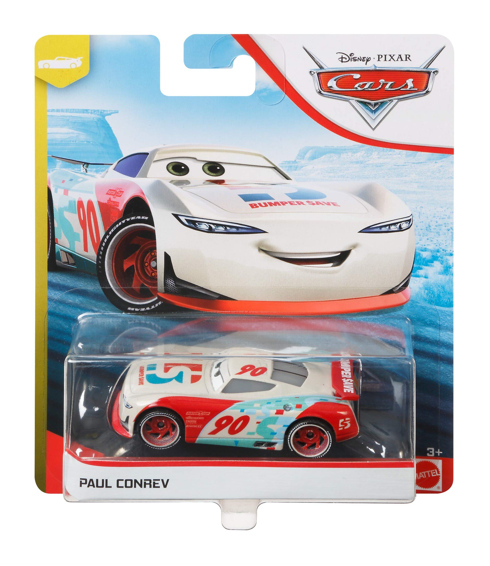 Disney Cars Toys Paul Conrev Die-cast Character Vehicles, Miniature, Collectible Racecar Automobile Toys Based on Cars Movies, for Kids Age 3 and Older