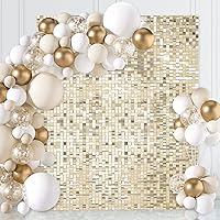 Light Gold Sequins Backdrop Shimmer Wall Backdrop 6ftx4ft Photo Backdrops for Birthday Anniversary Wedding Engagement Decoration
