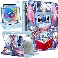 Trendy Fan for iPad 10th Generation Case 10.9 Inch 2022 Cute Cartoon Kawaii for Girls Kids Girly Women Design Covers,360 Degree Rotating Folio Stand Pencil Holder for Apple i Pad 10 Gen inch,Read