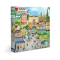 eeBoo: Piece and Love Copenhagen 1000 Piece Square Adult Jigsaw Puzzle, Puzzle for Adults and Families, Glossy, Sturdy Pieces and Minimal Puzzle Dust
