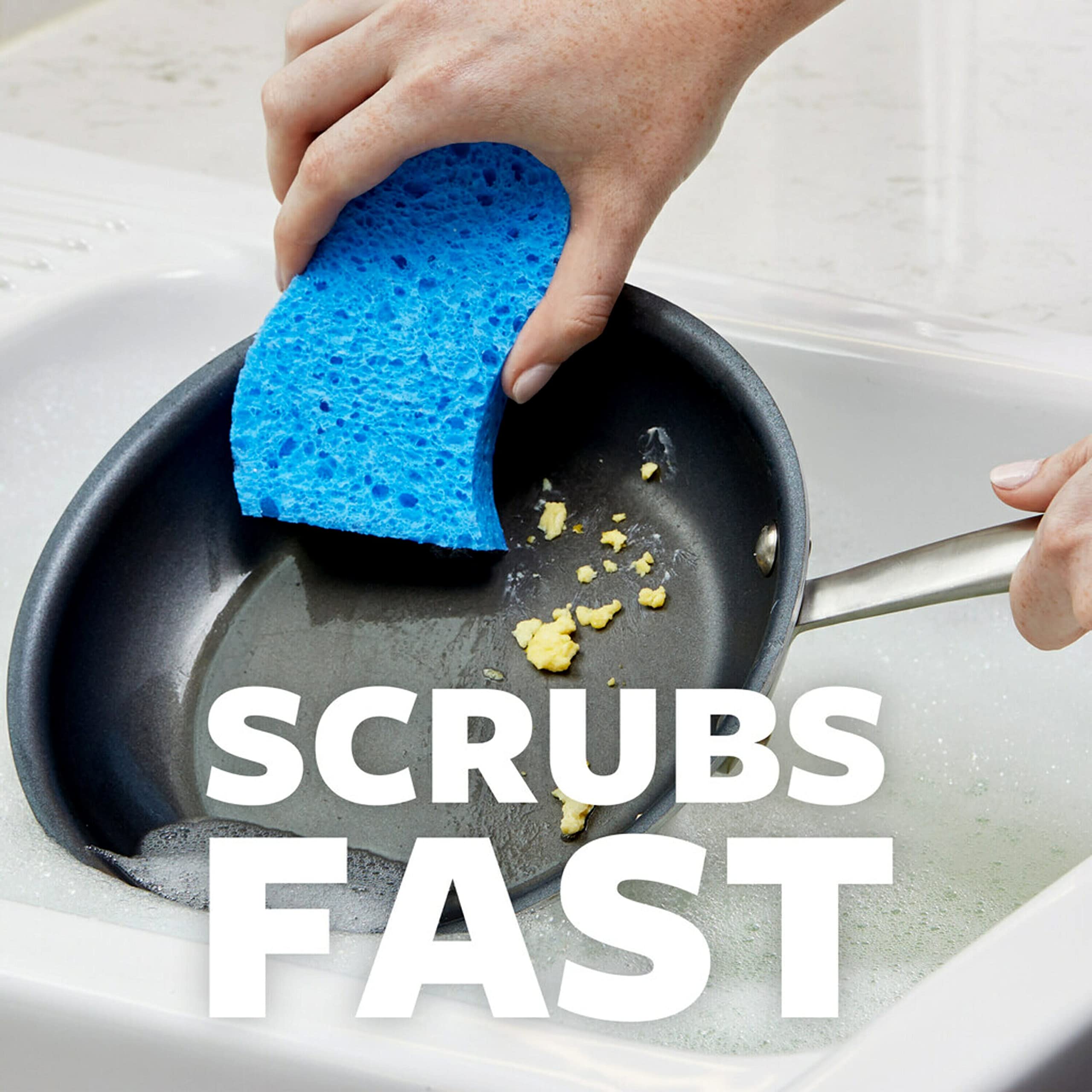 Scotch-Brite Scrub Dots Non-Scratch Scrub Sponges, Sponges for Cleaning Kitchen, Bathroom, and Household, Non-Scratch Sponges Safe for Non-Stick Cookware, 6 Scrubbing Sponges