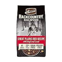 Merrick Backcountry Grain Free Dry Adult Dog Food Kibble with Freeze Dried Raw Pieces, Great Plains Red Recipe - 20.0 Lb. Bag
