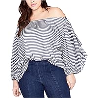 Rachel Roy Womens Balloon Sleeve Off The Shoulder Blouse