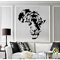 Large Vinyl Decal Tiger Animal Africa Map Kids Room Wall Stickers Decor Mural (ig2711) Dark Blue