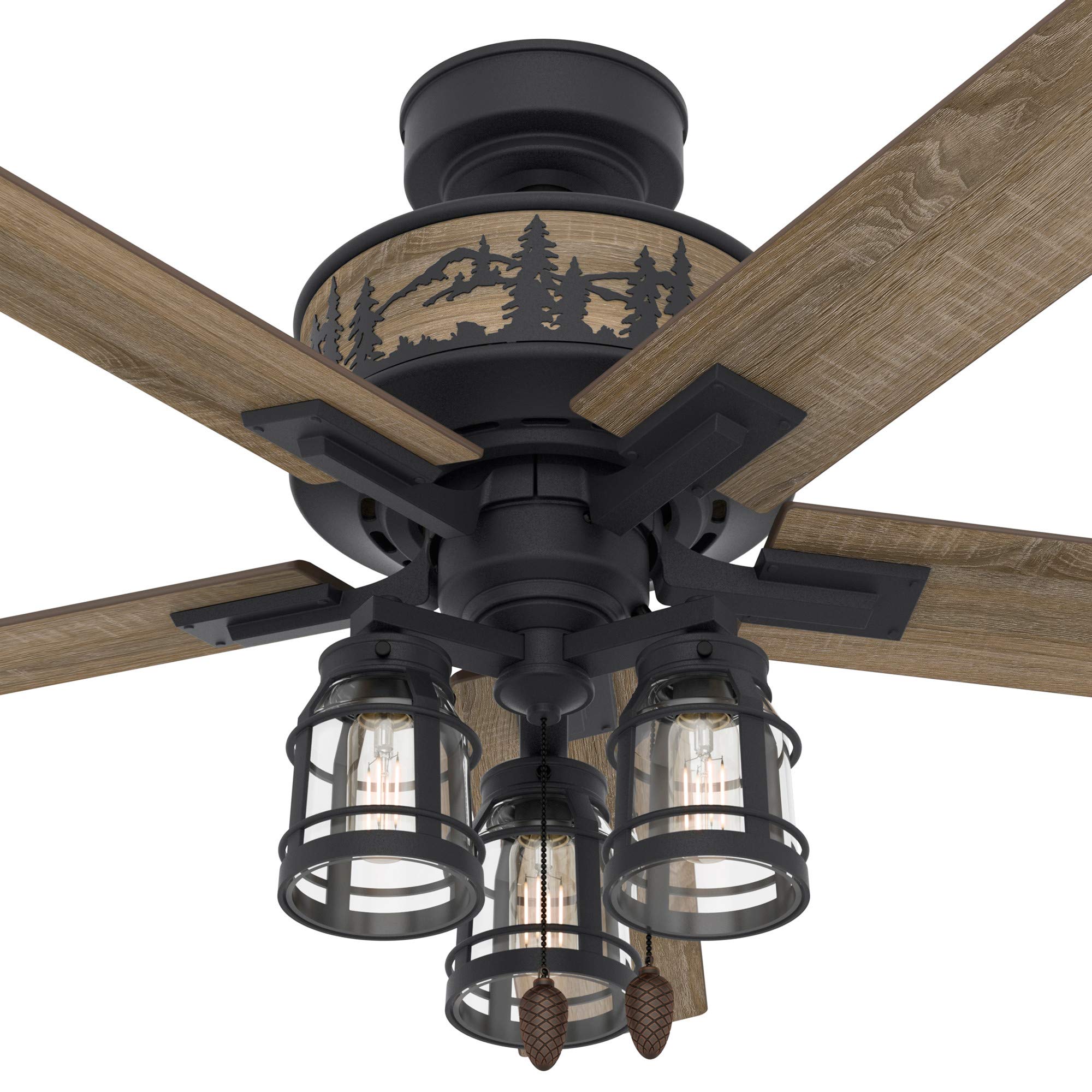 Hunter Mt. Vista Indoor Ceiling Fan with LED Lights and Pull Chain Control, 52