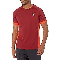 Mission Men's VaporActive Proton Short Sleeve Running T-Shirt, Tibetan Red/Cherry Tomato, Large