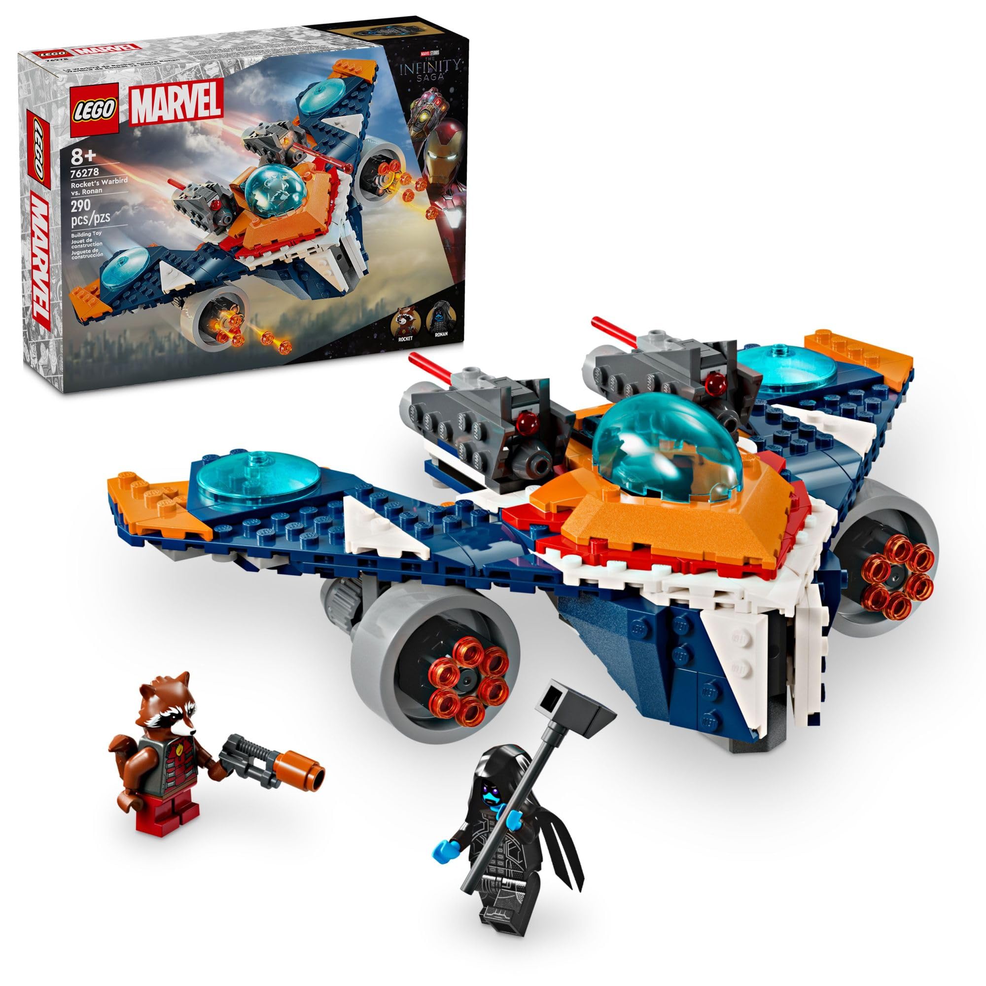 LEGO Marvel Rocket’s Warbird vs. Ronan, Buildable Super Hero Spaceship Toy for Kids, Guardians of The Galaxy Gift for Marvel Fans, Building Toy for Kids, Boys and Girls Aged 8 and Up, 76278