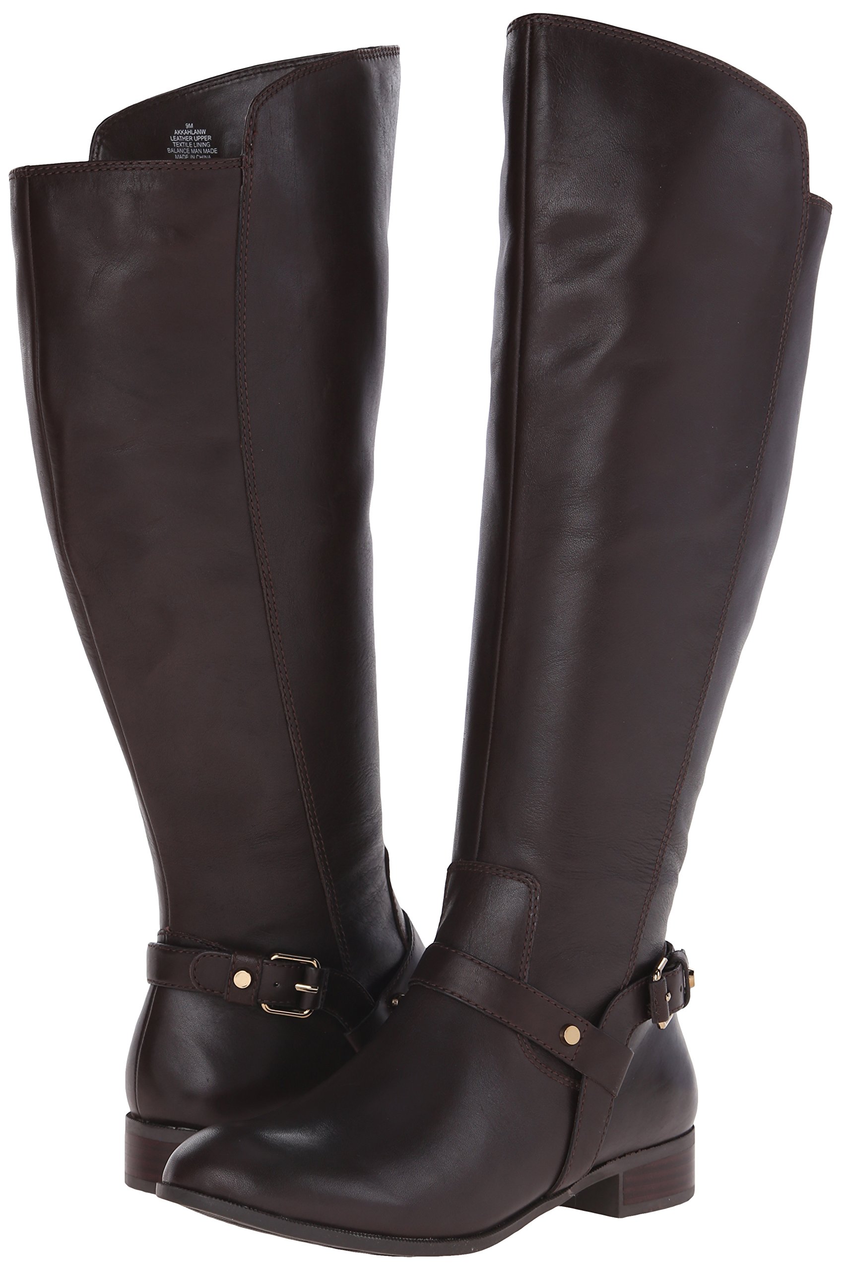 Anne Klein Women's Kahlan Wide Calf Leather Riding Boot