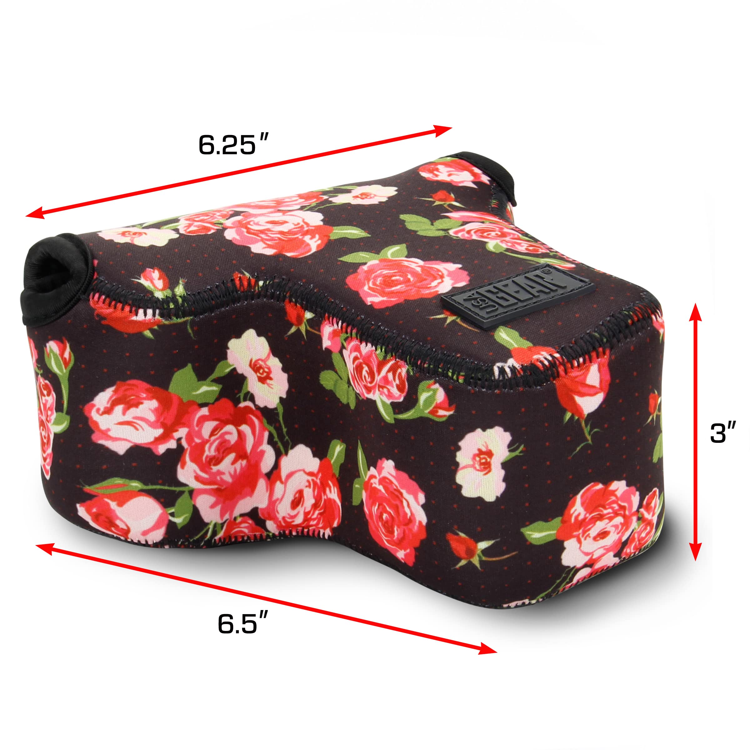 USA Gear DSLR Camera Sleeve with Neoprene Protection and TrueSHOT Padded Camera Neck Strap - Durable, Lightweight and Water Resistant - Compatible with Canon, Nikon, Sony and More Cameras (Floral)