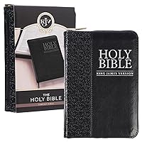 KJV Holy Bible, Compact Faux Leather Red Letter Edition - Ribbon Marker, King James Version, Black Faux Leather, Zipper Closure KJV Holy Bible, Compact Faux Leather Red Letter Edition - Ribbon Marker, King James Version, Black Faux Leather, Zipper Closure Imitation Leather
