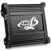 Lanzar Mono-Block Mosfet Amplifier - 2 Ohm Stable, Heritage Series Amplifier,Low Pass Filter, Chrome RCA Inputs, Power Speaker Terminals, 5 Way Protections with Bass Boost Circuitry HTG138.5