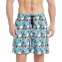 BALCONY & FALCON Men's Drawstring Swim Trunks Quick Dry Board Shorts for Swimming Surfing Running Gym Workout Casual