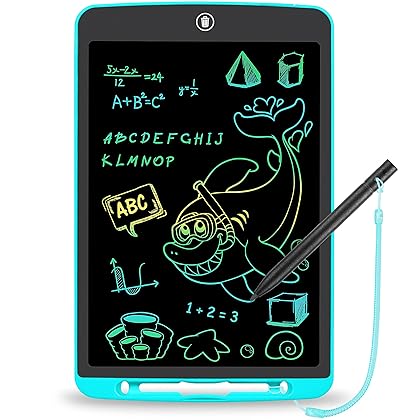 LCD Writing Tablet for Kids,12 Inch Colorful Educational Drawing Tablet, Erasable Reusable Electronic Writing Board, Toddler Doodle Board, Learning Toy Gift for Boys Girls Ages 3-8(Sky Blue)