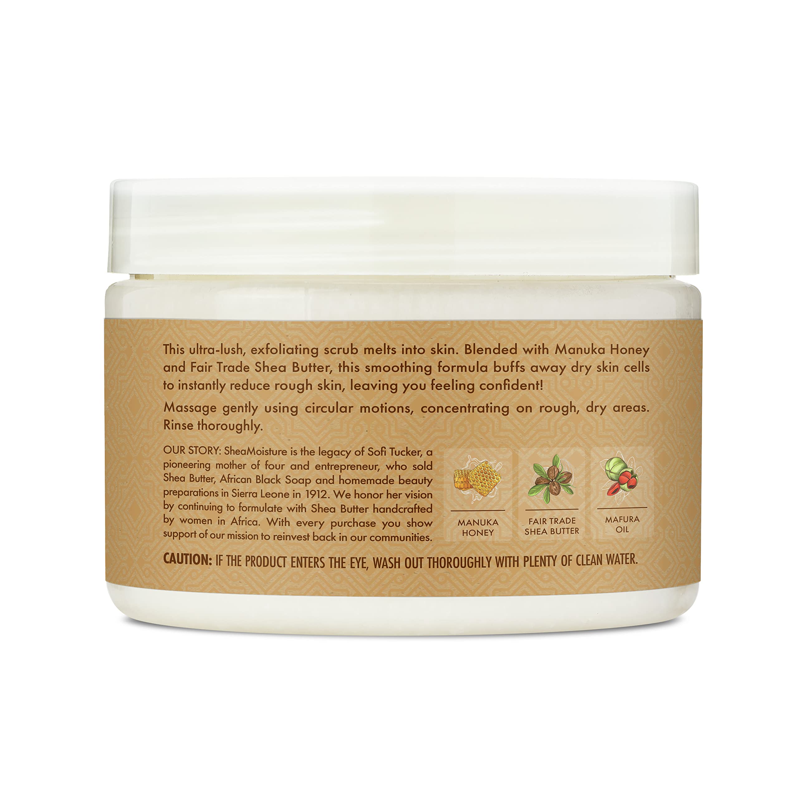 SheaMoisture Smoothing Body Scrub Manuka Honey To Reduce Rough Skin Exfoliating Body Scrub with Fair Trade Shea Butter 11.3 oz