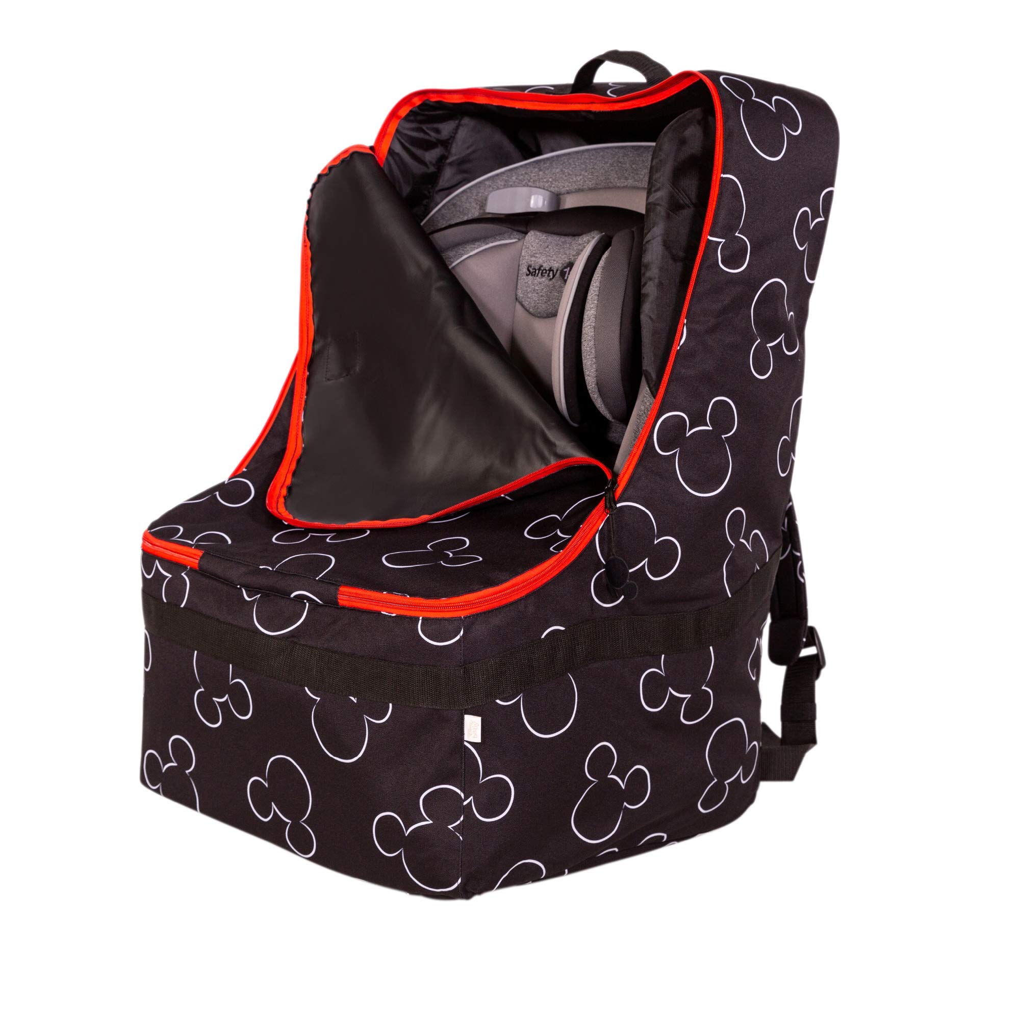 J.L. Childress Disney Baby Ultimate PREMIUM Backpack Padded Car Seat Travel Bag - Car Seat Gate Check Bag - Fits All Car Seats & Booster Seats - Mickey Mouse