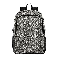 ALAZA Paisley Black Grey Seamless Packable Hiking Outdoor Sports Backpack