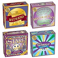 Wit's End + Matter of Fact + Stare + Wordplay = Fab Four Board Games for Adults and Game Night Bundle