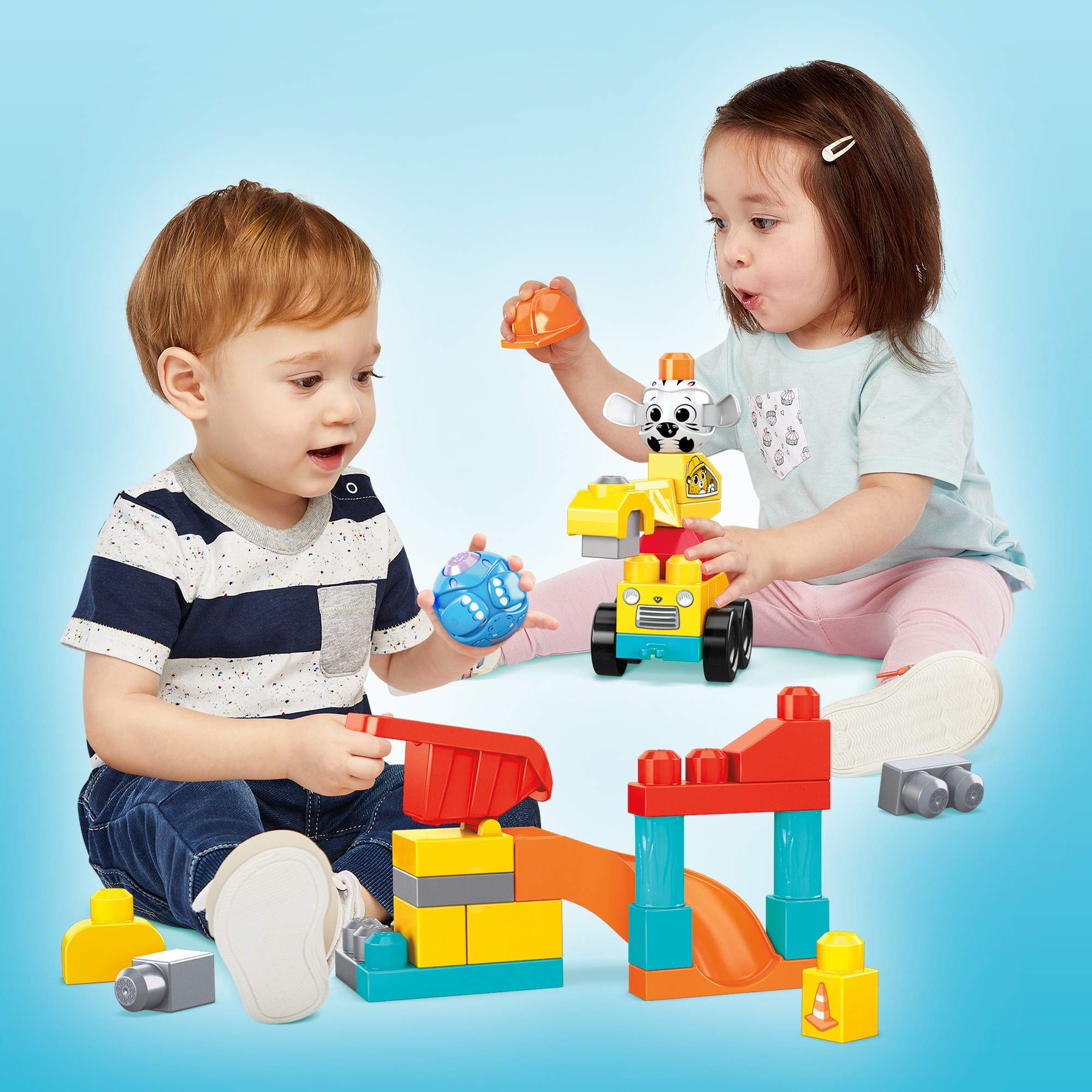 Mega Bloks Peek A Blocks Construction Site, Building Toys for Toddlers for ages 1 years and up (30 Pieces)