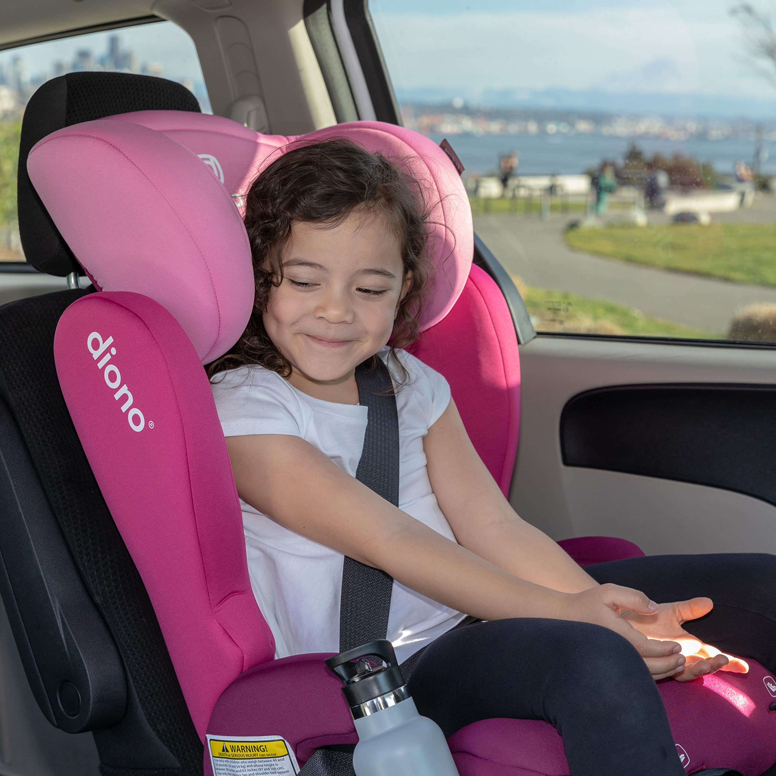 Diono Cambria 2 XL 2022, Dual Latch Connectors, 2-in-1 Belt Positioning Booster Seat, High-Back to Backless Booster with Space and Room to Grow, 8 Years 1 Booster Seat, Pink