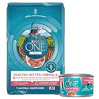 Purina ONE Natural Dry Kitten Food & Wet Kitten Food, Plus Healthy Kitten Formula Bundle Pack