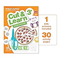 Fiskars Cut & Learn Kids Activity Book and Training Scissors - Gifts for Kids - Ages 3+
