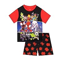 Marvel Spidey And His Amazing Friends Pajamas | Spiderman Pajamas For Boys | Boys Short Pajamas For Summer | Black 7