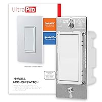 Add-On Switch QuickFit and SimpleWire, In-Wall White Rocker Paddle Only, Z-Wave ZigBee Wireless Smart Lighting Controls, NOT A STANDALONE Switch, 39350