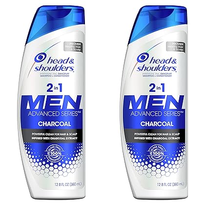 Head and Shoulders Charcoal 2-in-1 Shampoo and Conditioner 12.8 fl oz, Twin Pack