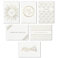 Hallmark Thank You Cards Assortment, Gold Foil (120 Thank You Notes with Envelopes for Wedding, Bridal Shower, Baby Shower, Business, Graduation), White