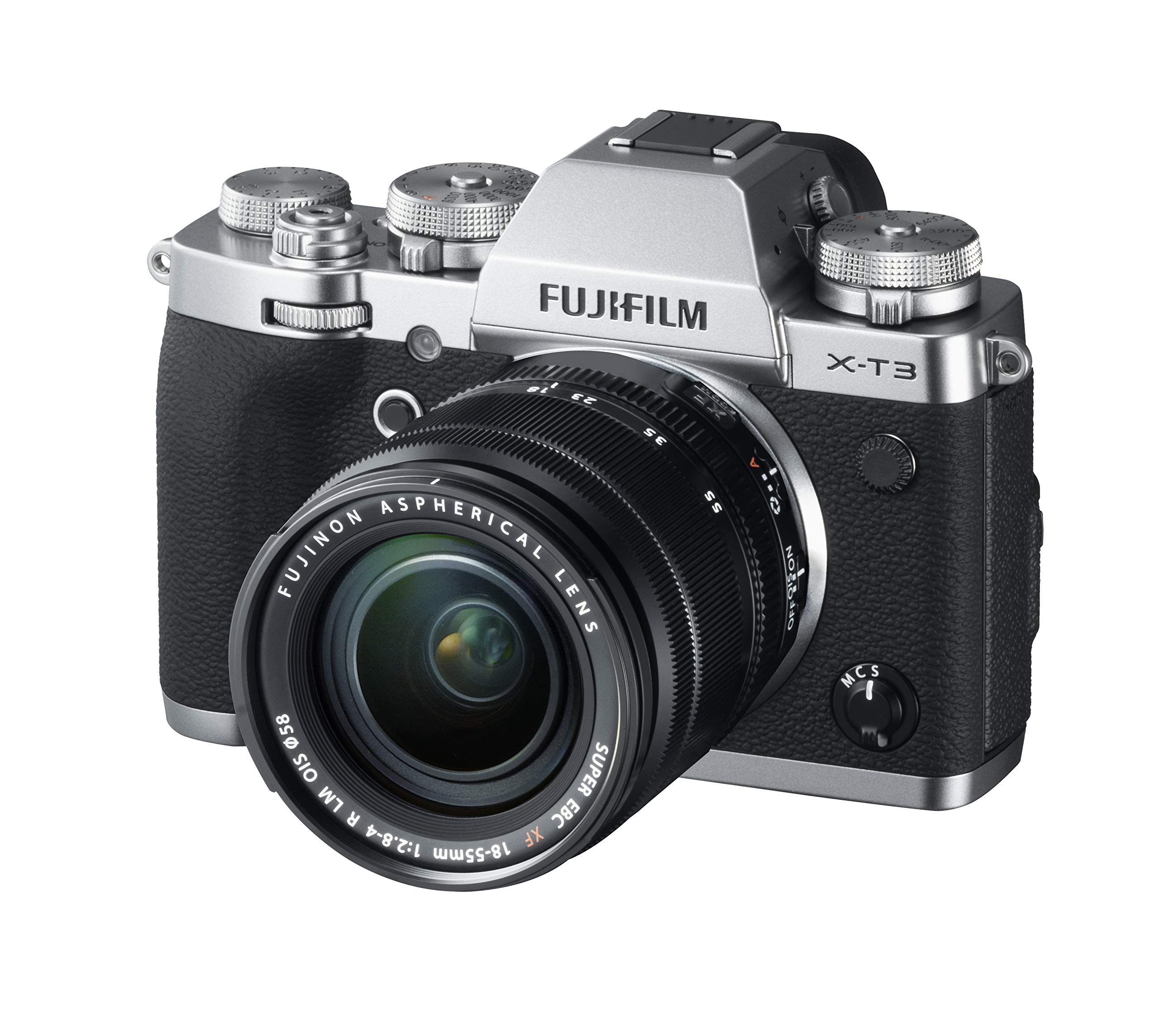 Fujifilm X-T3 Mirrorless Digital Camera, Silver with Fujinon XF18-55mm F2.8-4 R LM Optical Image Stabiliser Lens kit