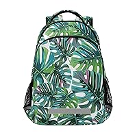 ALAZA Tropical Palm Leaves Monstera Backpack Purse for Women Men Personalized Laptop Notebook Tablet School Bag Stylish Casual Daypack, 13 14 15.6 inch