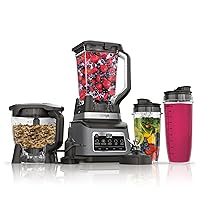 BN801 Professional Plus Kitchen System, 1400 WP, 5 Functions for Smoothies, Chopping, Dough & More with Auto IQ, 72-oz.* Blender Pitcher, 64-oz. Processor Bowl, (2) 24-oz. To-Go Cups, Grey