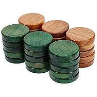 WE Games Olive Wood Backgammon Checkers/Chips in Green & Natural – 1 inch Diameter