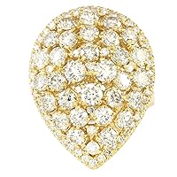 4 Carat Natural Diamond (F-G Color, VS1-VS2 Clarity) 14K Yellow Gold Luxury Cocktail Ring for Women Exclusively Handcrafted in USA