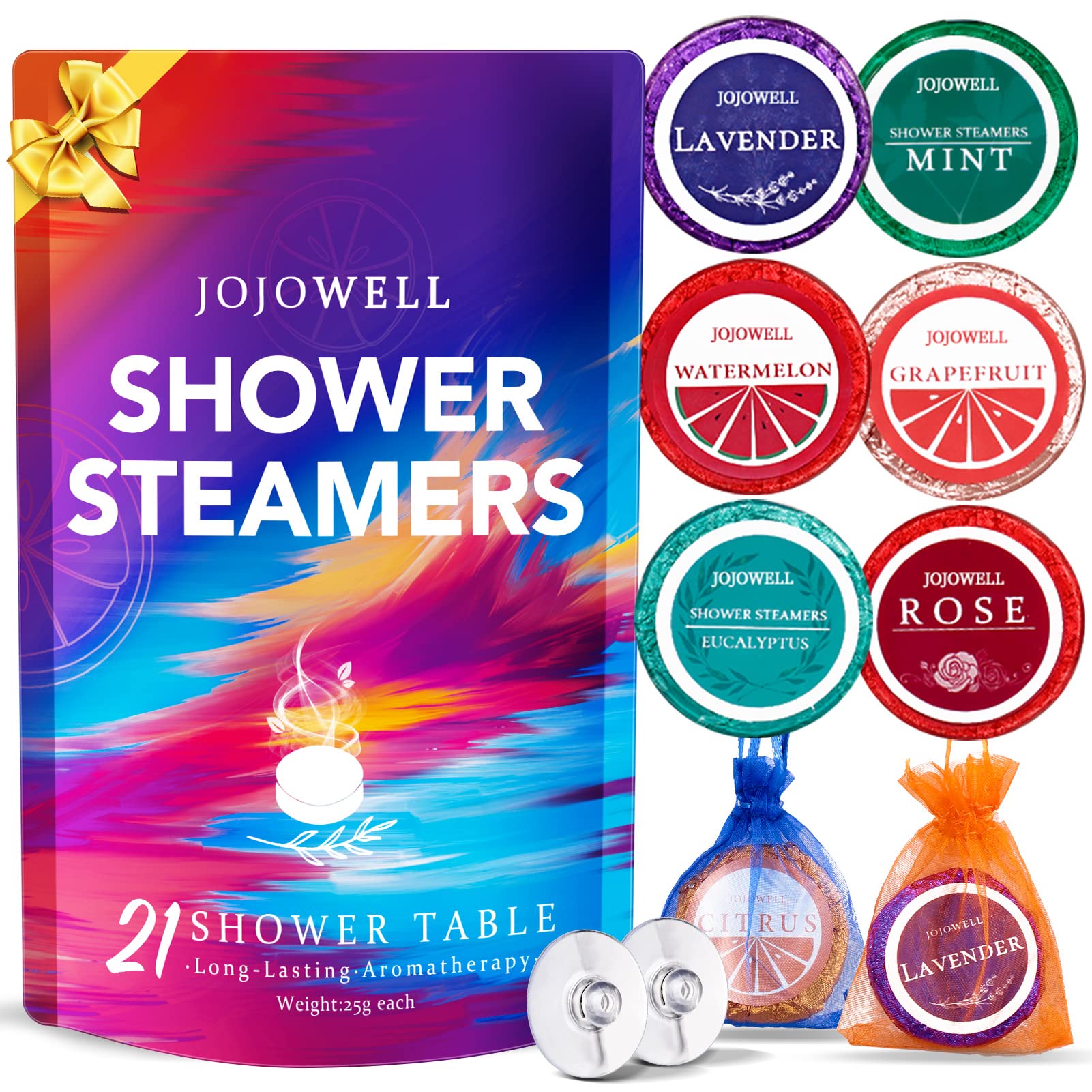 Shower Steamers Aromatherapy - 21Pcs Pure Essential Oil Shower Bombs Gifts for Women, Nasal Relief, Self Care, Birthday Gifts for Women, Gifts for Mom, Stocking Stuffers for Women