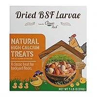 5LB BSF Larvae -50X More Calcium Than Mealworms Non-GMO Poultry Feed for Chickens, Hens, Ducks
