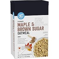 Amazon Brand - Happy Belly Instant Oatmeal, Maple & Brown Sugar, 1.51 ounce (Pack of 10)