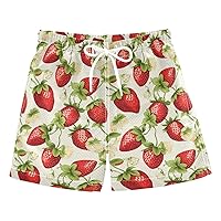 ALAZA Strawberry Dots Boy’s Swim Trunk Quick Dry Beach Shorts Swimsuit Bathing Suit Swimwear