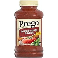 Prego Italian Sausage and Garlic Meat Sauce, 44 OZ Jar