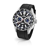 TW Steel Yamaha Factory Racing Unisex Quartz Watch with Black Dial Chronograph Display and Black Rubber Strap