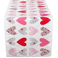 DII Valentine's Day Table Top Collection, Table Runner, 14x108, Hearts Collage