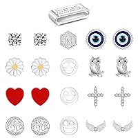 21 Pieces Apple Watch Band Charms with 20 Studs & 1 Inspirational Ring Loop, Compatible with Apple Watch Silicone Bands 45mm 44mm 42mm 41mm 40mm 38mm Metal Charms for iWatch Series 8 7 6 5 4 3 2 1